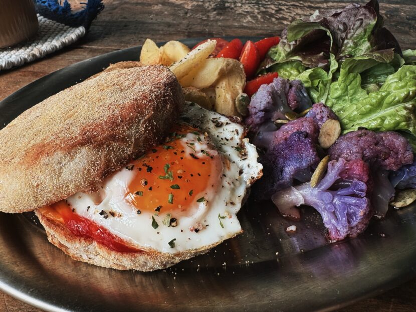 Sunny spring morning and a tasty breakfast.